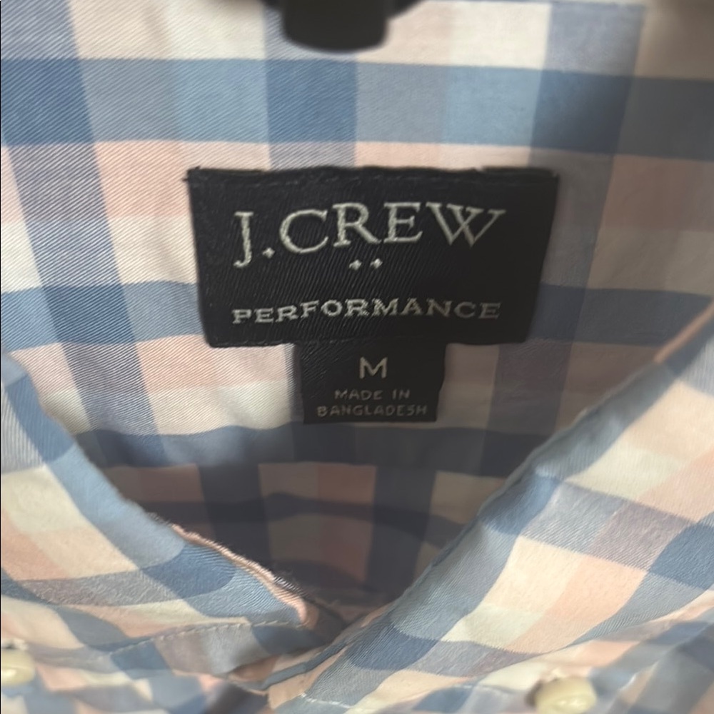 J. Crew NWOT Men's Casual Blue and Pink Plaid Shirt - Picture 2 of 4